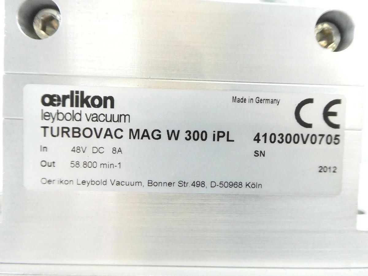 Used TURBOVAC MAG W 300 iPL Leybold 410300V0705 Turbomolecular Pump MAG.DRIVE Working