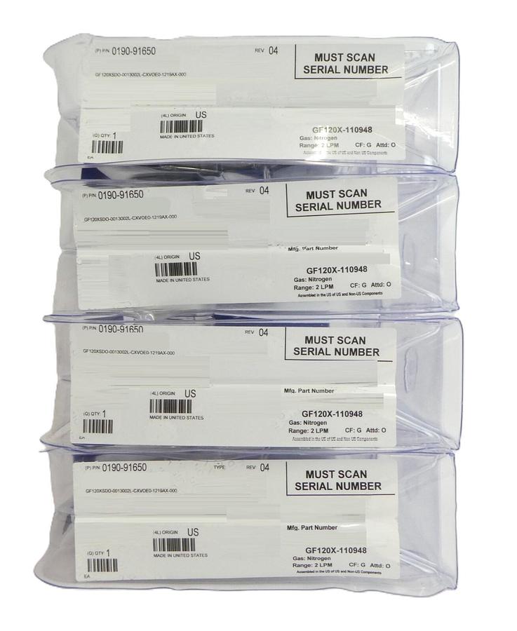 Brooks GF120X-110948 Mass Flow Controller MFC AMAT 0190-91650 Lot of 4 New