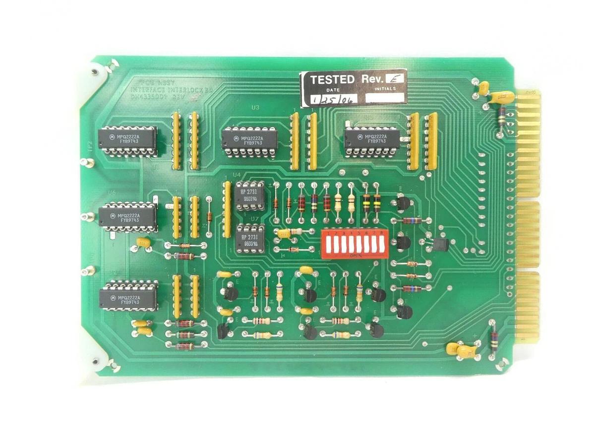 Used Varian Semiconductor VSEA DH4335001 Interface Interlock PCB Card Rev. E Working
