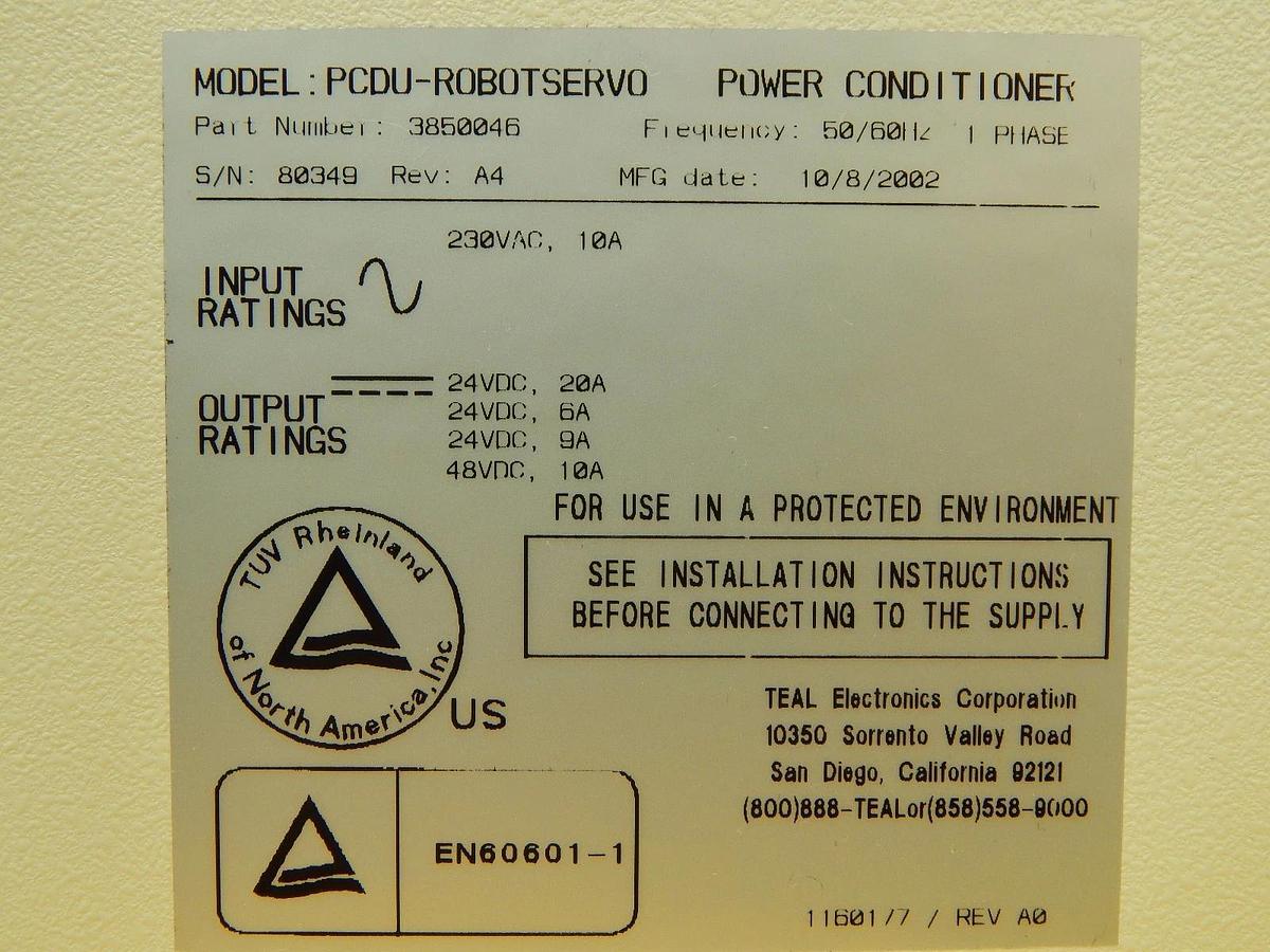 Used TEAL 3850046 Power Conditioner PCDU-ROBOTSERVO FEI Company CLM-3D Working