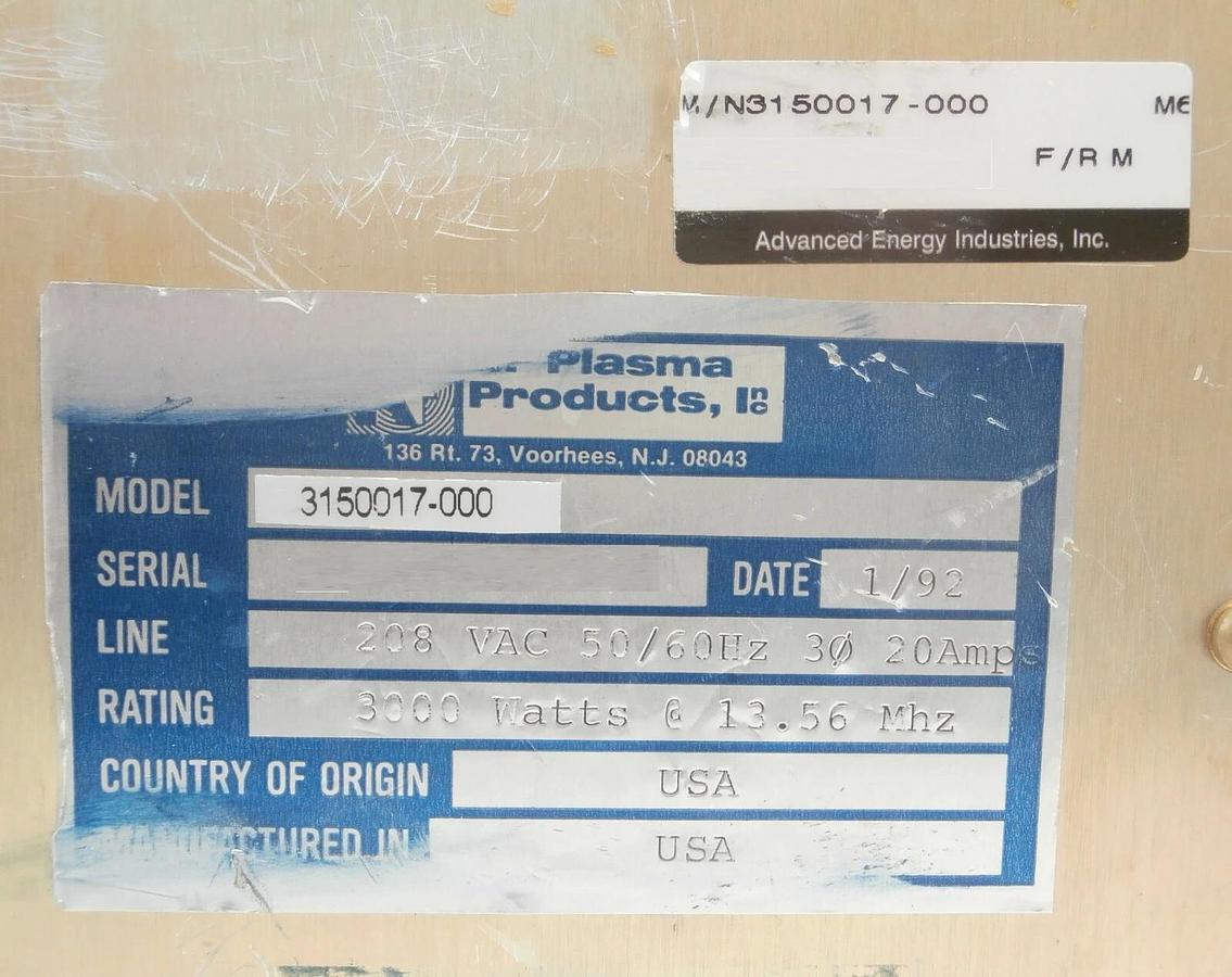 Refurbished RF30S RFPP RF Power Products AE 3150017-000 RF Generator F/R M Refurbished