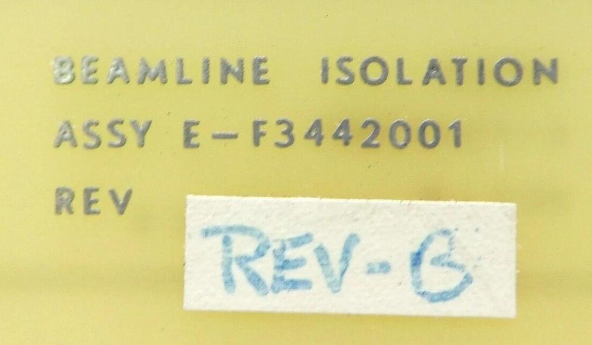 Used Varian Semiconductor VSEA E-F3442001 Beam Line Isolation PCB Card Rev. B Working