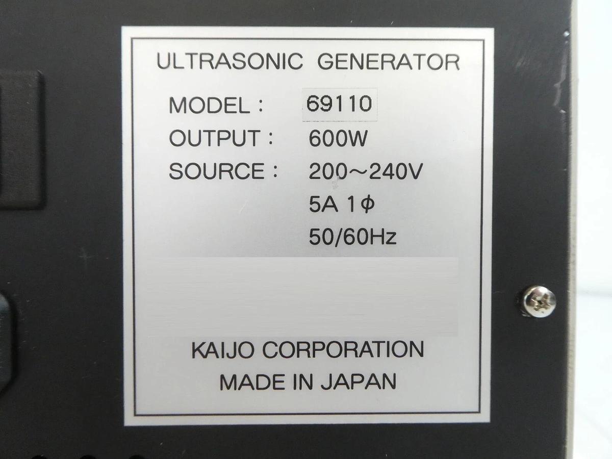 Used Kaijo 69110 600w Ultrasonic Generator with 400w Matching Box M20005-R Surplus