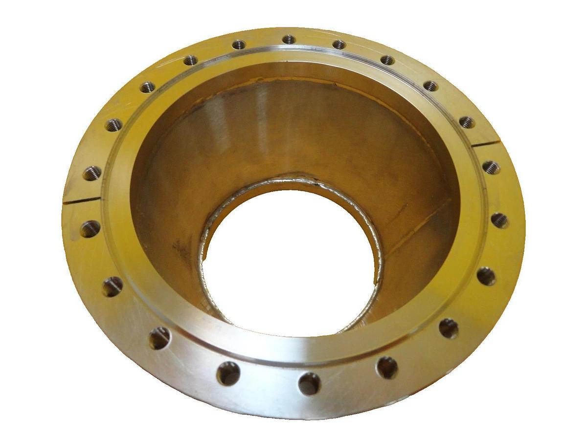 Used MKS Instruments Conical Reducer Nipple HPS DN150CF to 7.25" Grooved 8-Hole Spare
