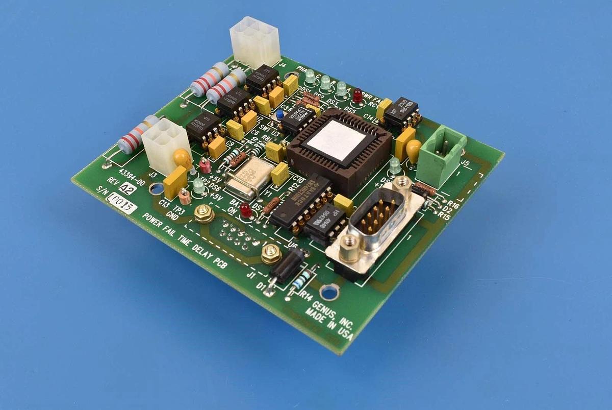 Used Genus Inc 43394-00 PCB Power Fail Time Delay