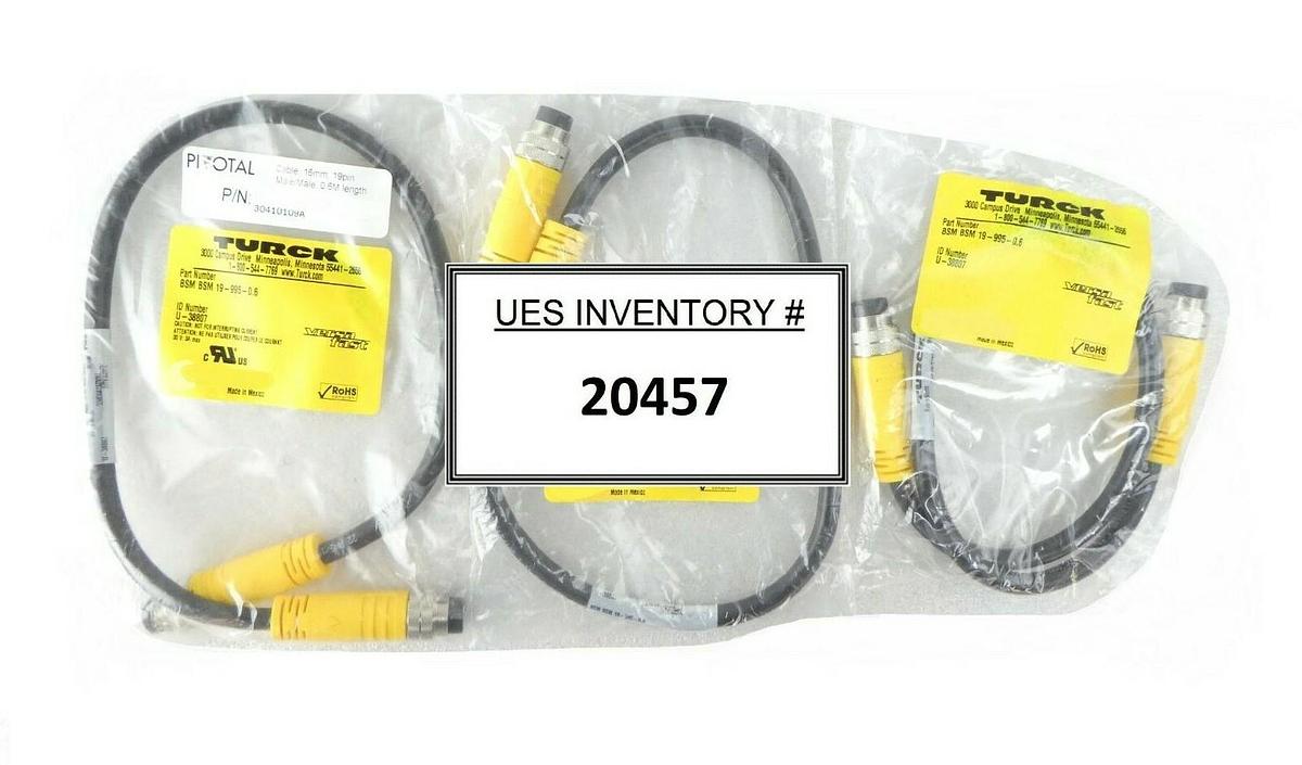 Turck BSM BSM 19-995-0.6 Cable U-38807 Pivotal 30410109A TEL Lot of 3 New Spare