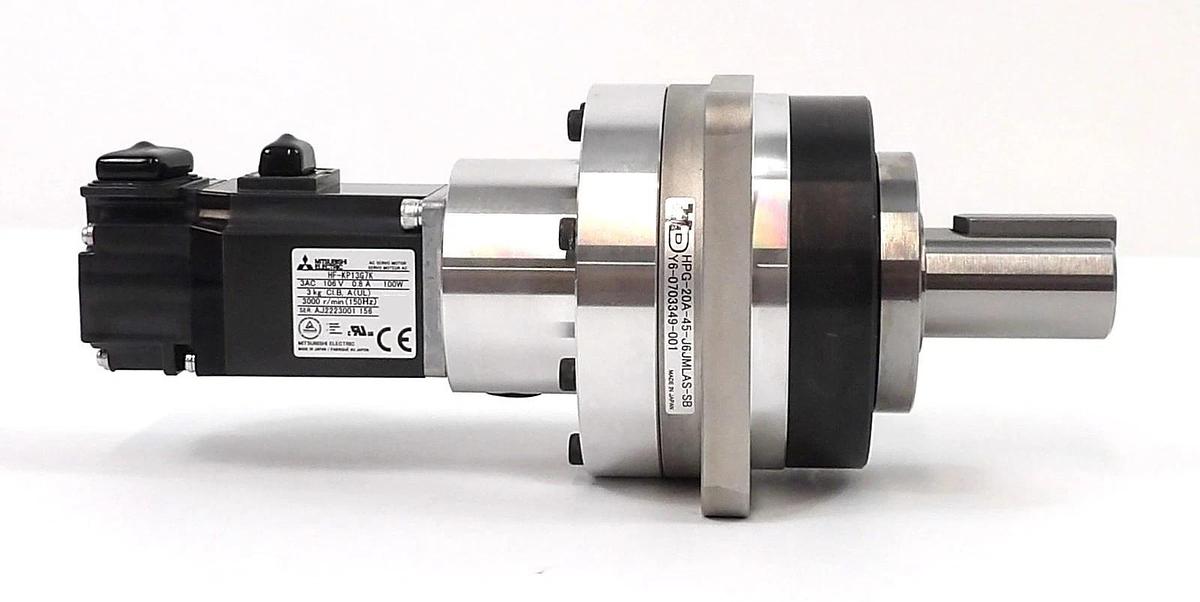 Used Mitsubishi Electric HF-KP13G7K AC Servo Motor HD HPG-20A-45-J6JMLAS-SB Working