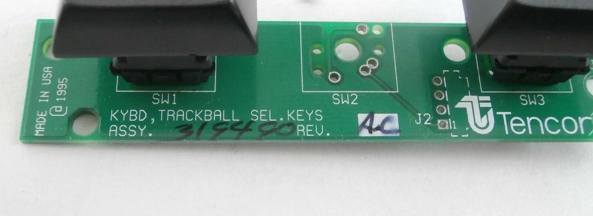 Used KLA-Tencor 319490 Trackball Keyboard Select R/L Keys PCB Assembly S8000 Working
