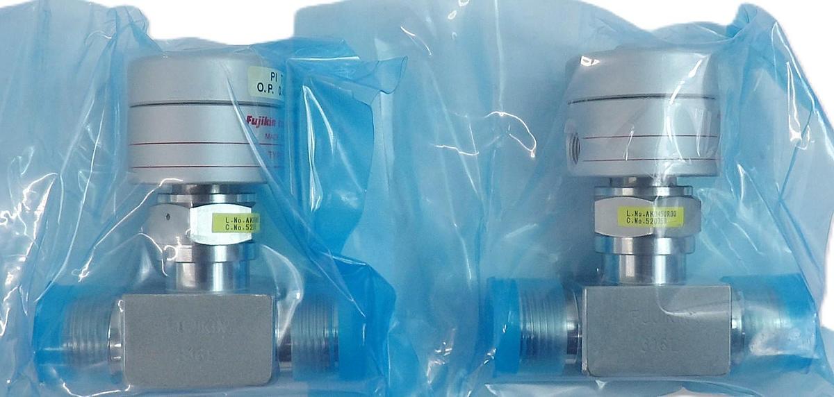 Fujikin 316L Diaphragm Valve Type N.C. Reseller Lot of 2 New Surplus