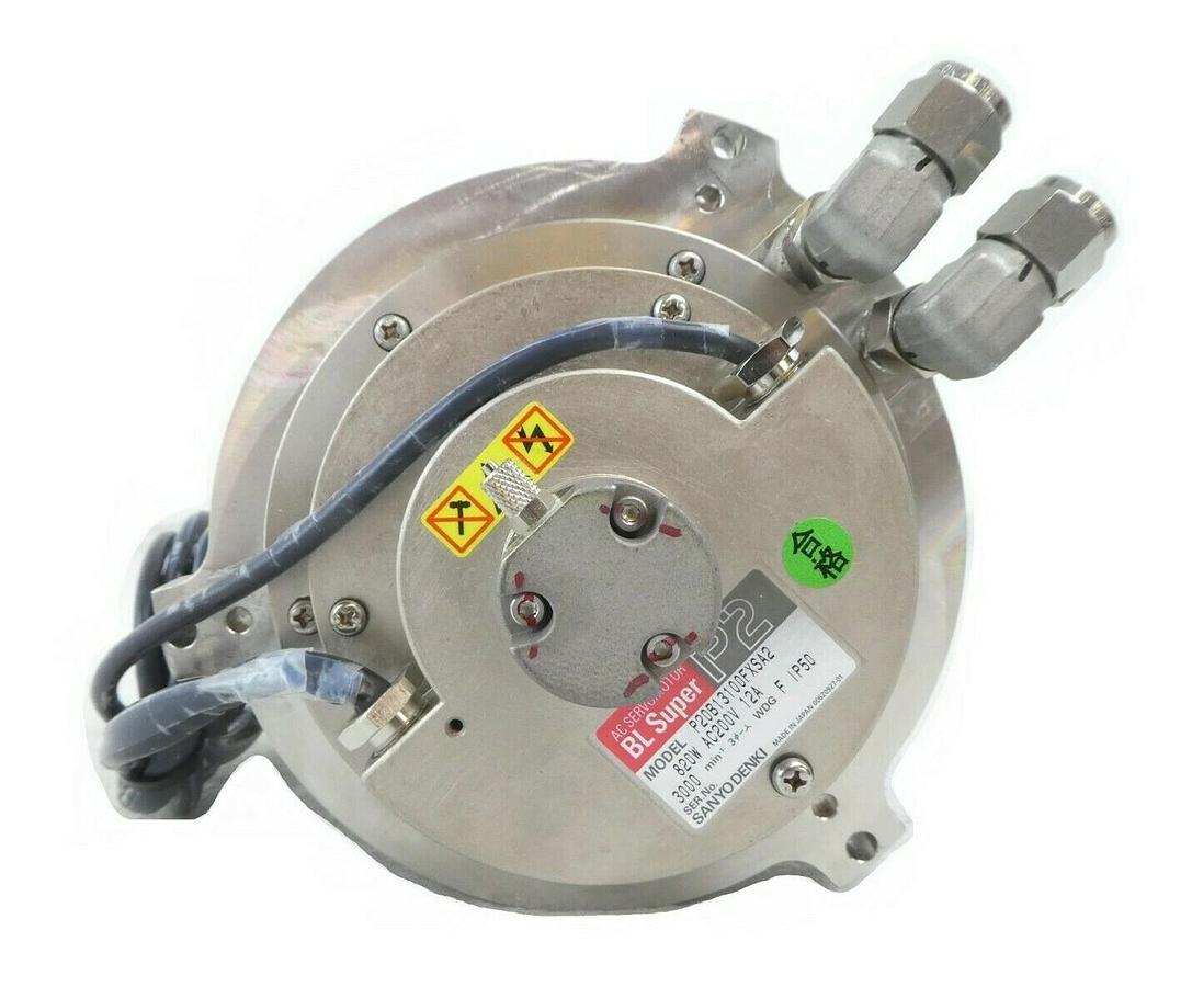 Used Sanyo Denki P20B13100FXSA2 AC Servo Motor TEL 5086-403316-12 DEV Lithius Working