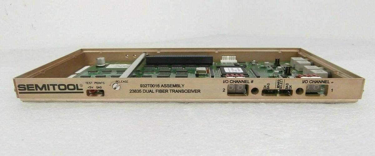 Used Semitool 932T0016-01 Dual Fiber Transceiver 23835 PCB Assembly 2601800 Rev. I
