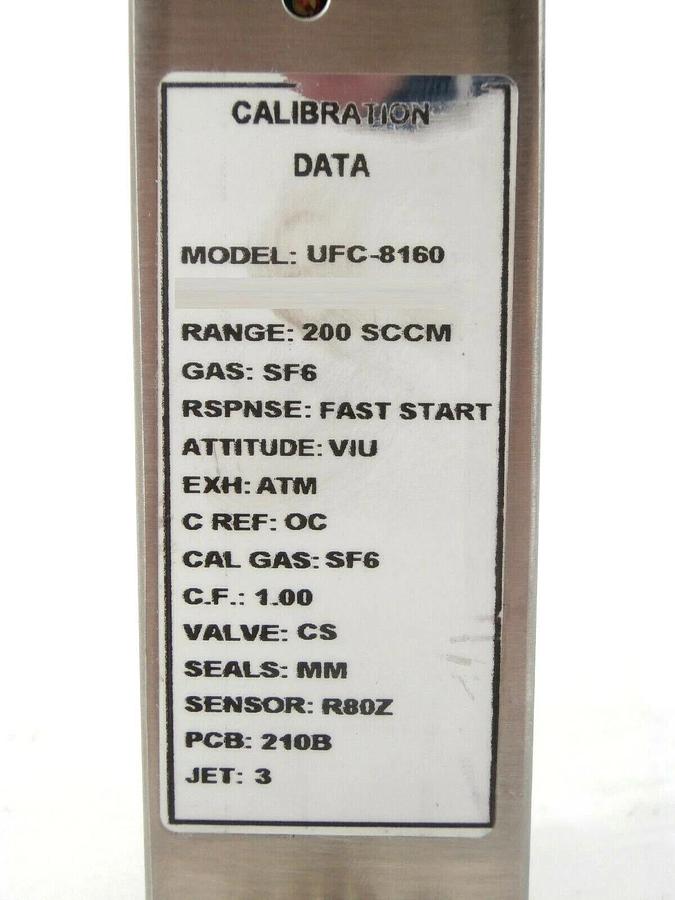 Used UNIT Instruments UFC-8160 Mass Flow Controller MFC 200 SCCM SF6 Working Spare