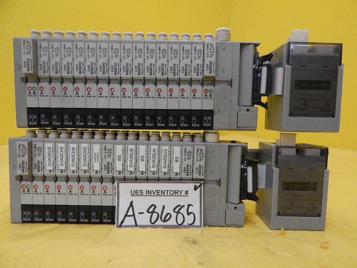 Used CKD N4S0-T56 16-Port Pnuematic Manifold OPP3-1H Lot of 2 Used Working