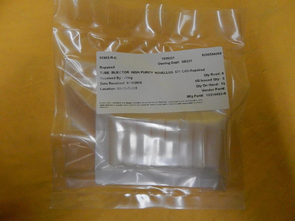 Refurbished Novellus System 95983-R Injector Tube 571 CVD Reseller Lot of 8 Refurbished
