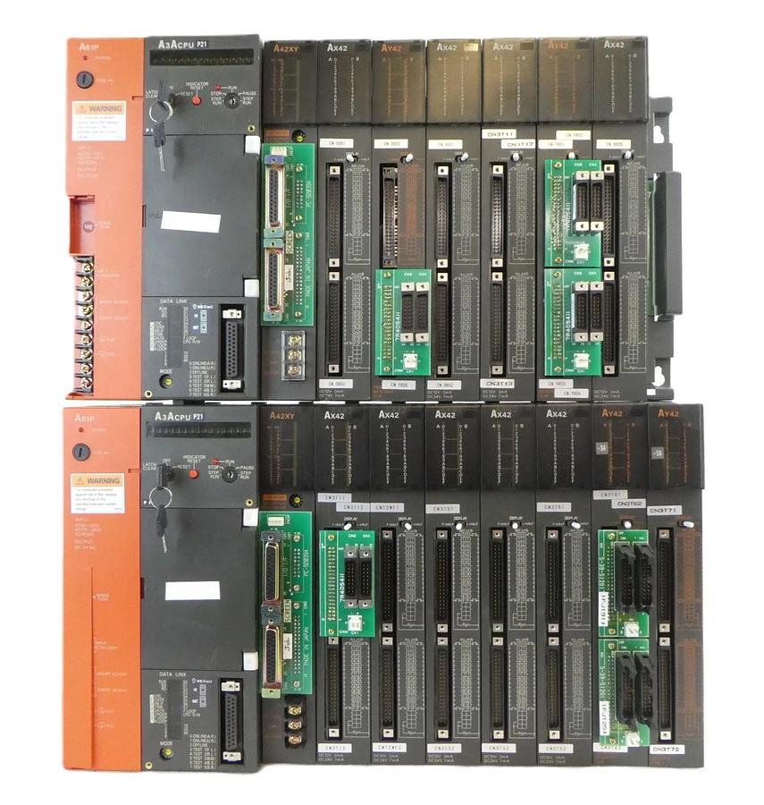 Used Mitsubishi A3ACPU Programmable Controller CPU Rack Melsec Lot of 2 Working