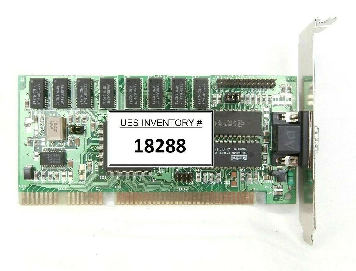 Used Trident JAX8232B10048973 ISA Video Card PCB Card JAX-8232B/V1 Clusterlock 7000