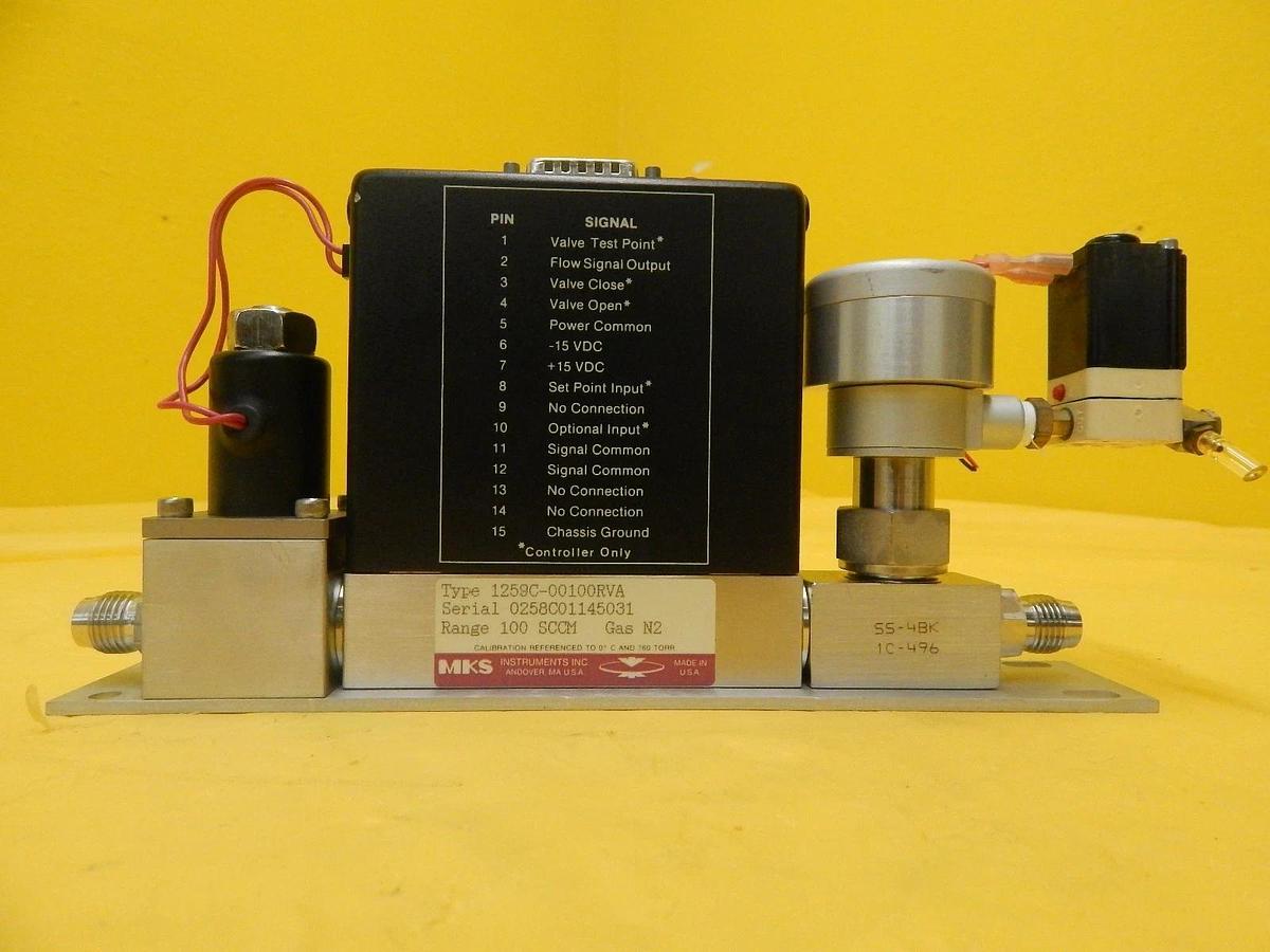 Used MKS Instruments 1259C-00100RVA Mass Flow Controller Assembly 3E1 81 Used Working