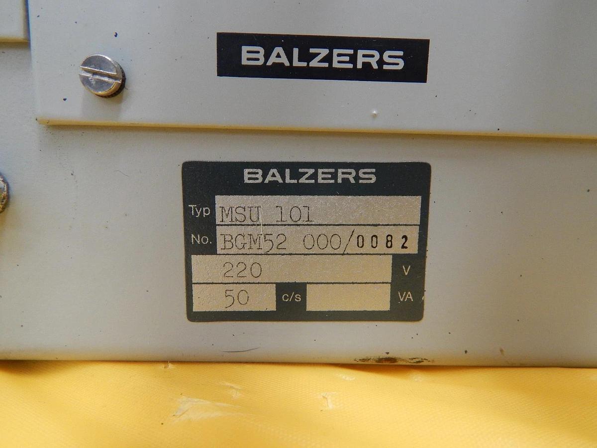 Used Balzers BG M52 000 Rack Mount Magnetron Switching Unit MSU 101 Used Working