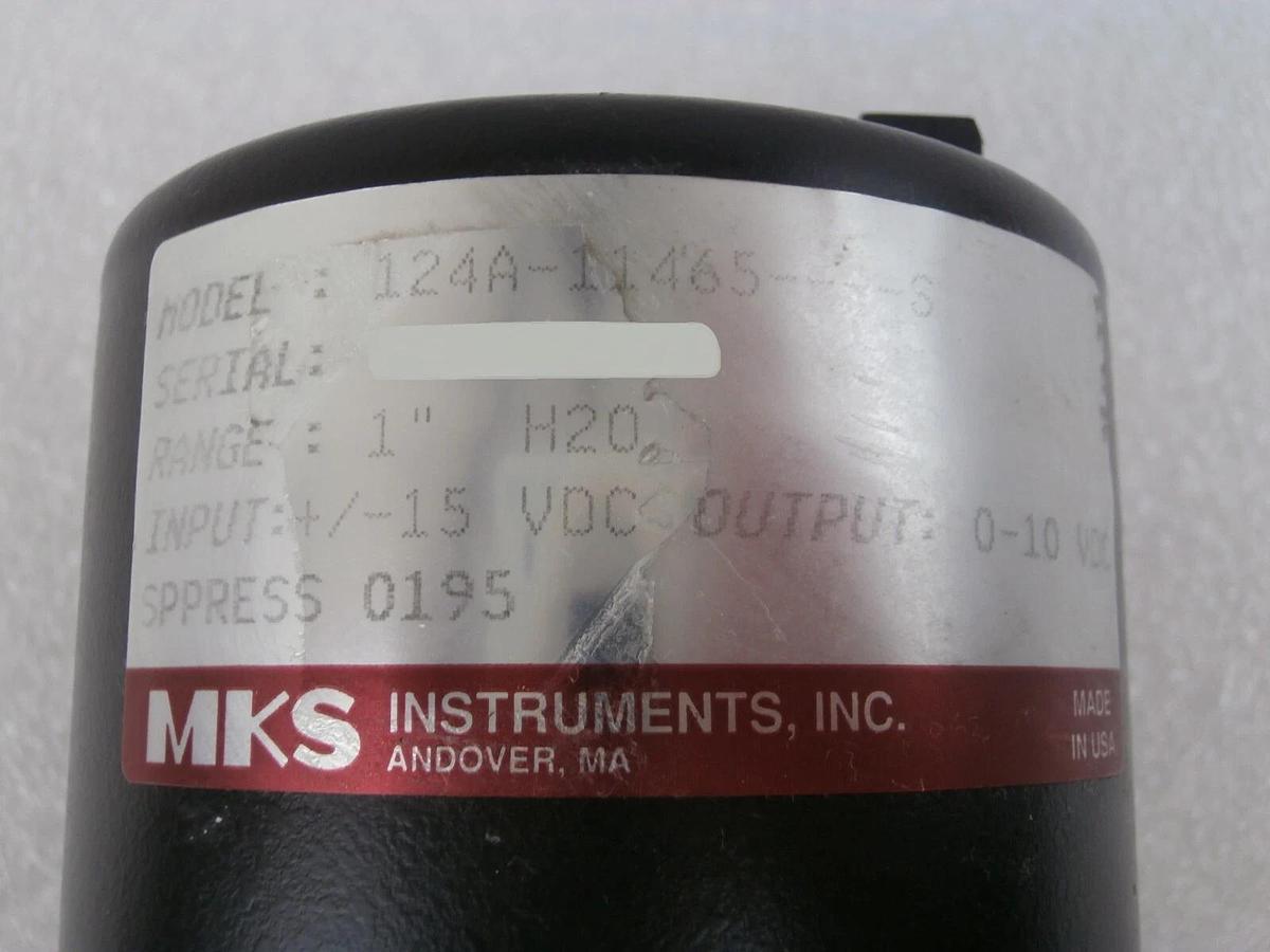 Used MKS Instruments 124A-11465----S Baratron Pressure Transducer Type 124 Tested