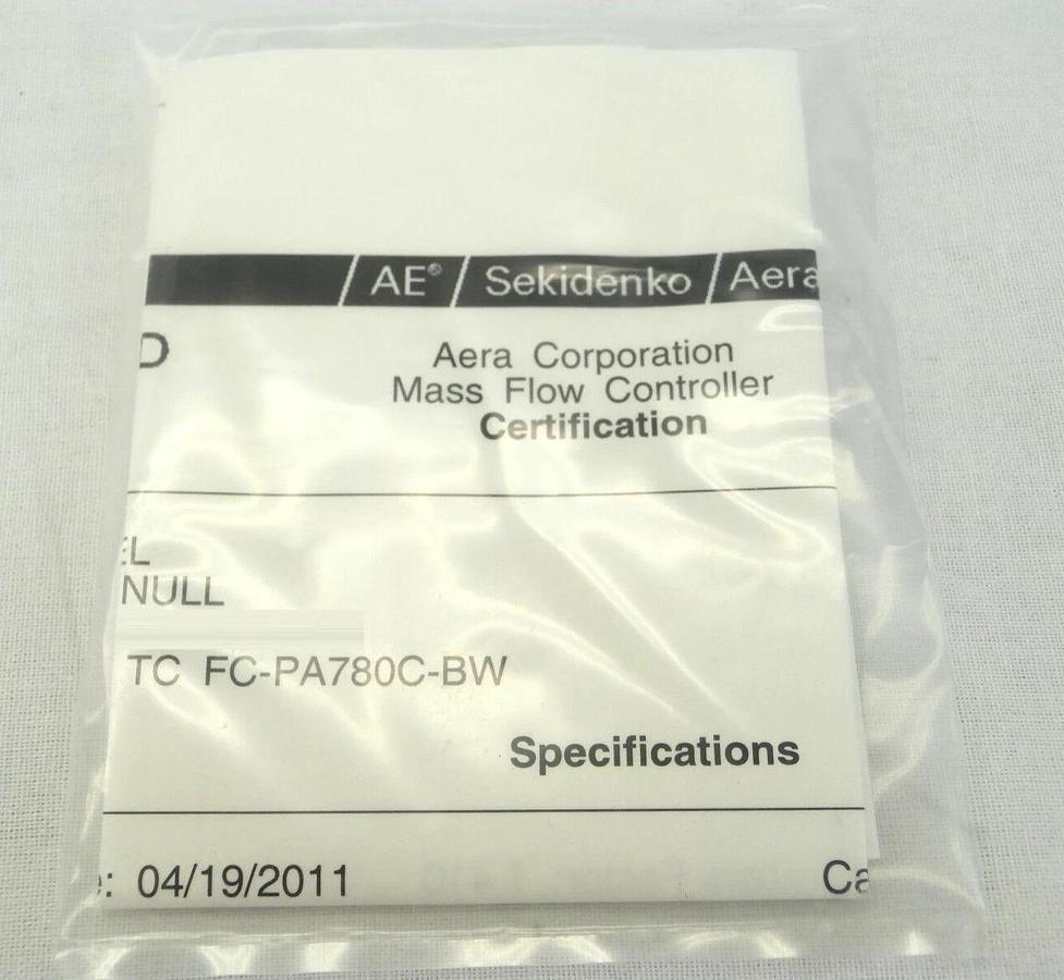 Aera TC FC-PA780C-BW Mass Flow Controller MFC FC-PA780c 3 SLM Ar New Surplus