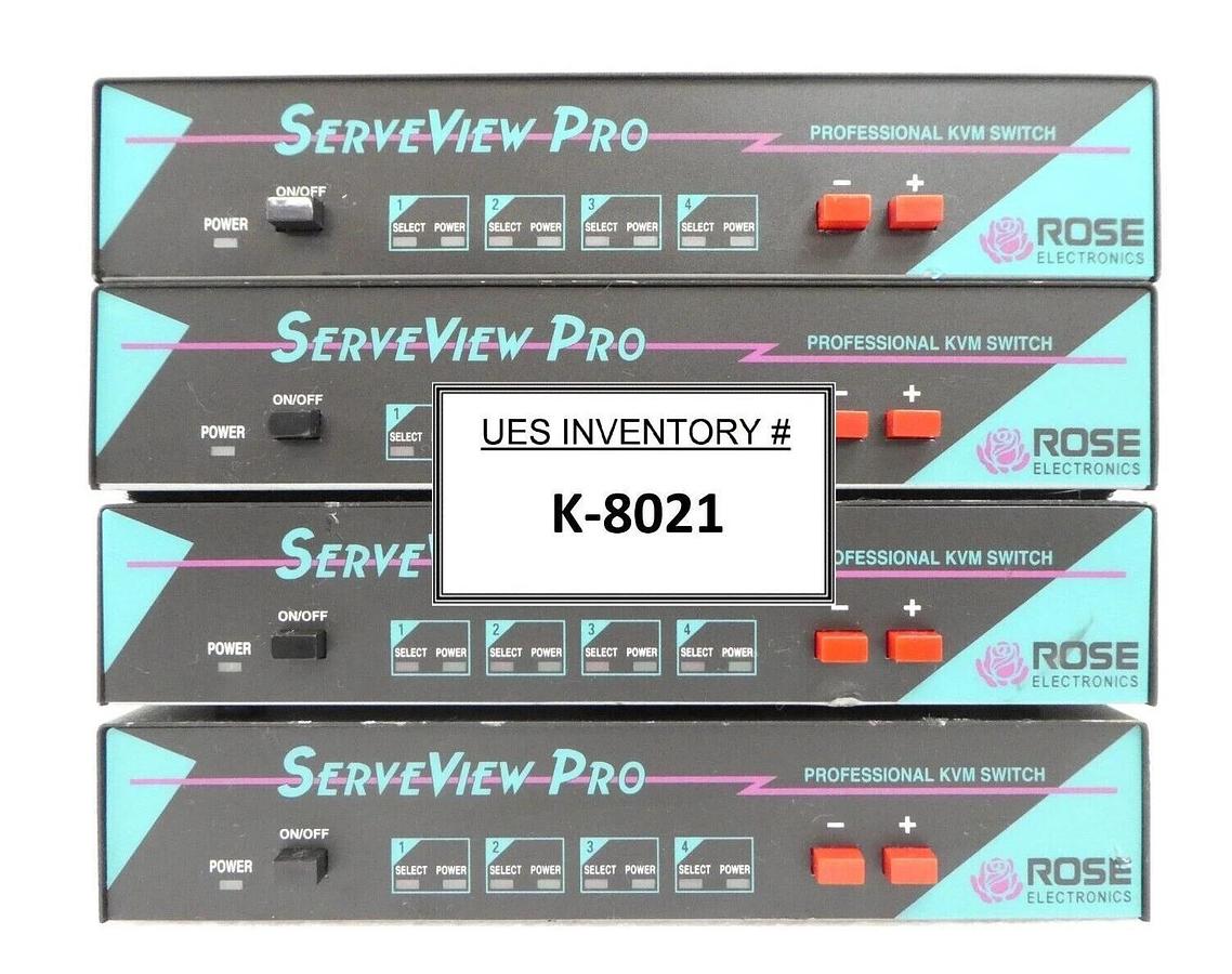 Used Rose Electronics SEM-2UB 4-Port KVM Switch ServeView Pro Lot of 4 Working Spare