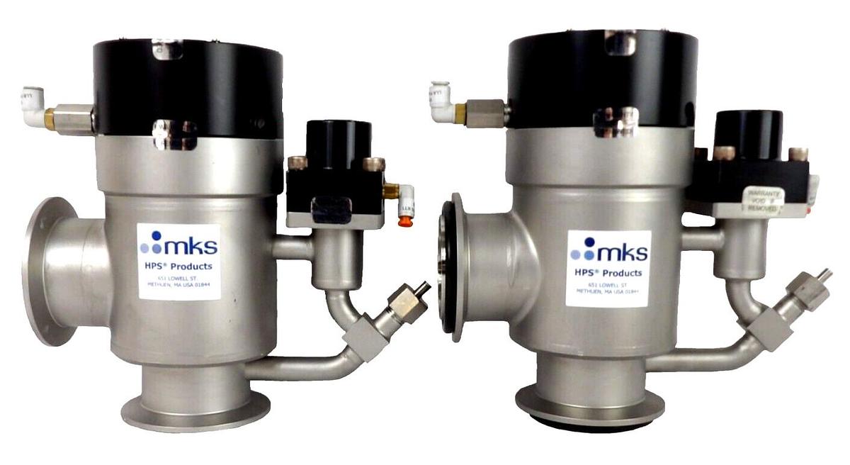 Used MKS Instruments 100016558 Pneumatic Angle Valve Reseller Lot of 2 Working