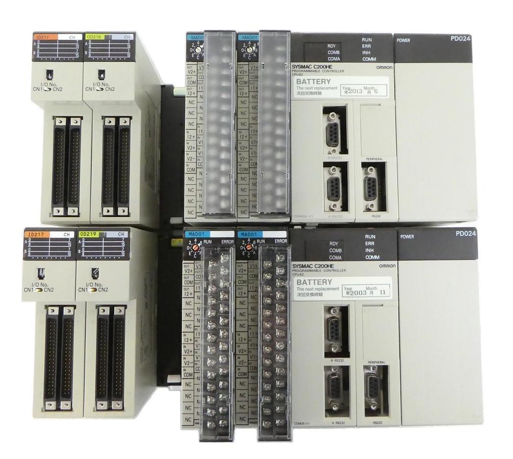 Used Omron C200HE Programmable Logic Controller SYSMAC Reseller Lot of 2 Working