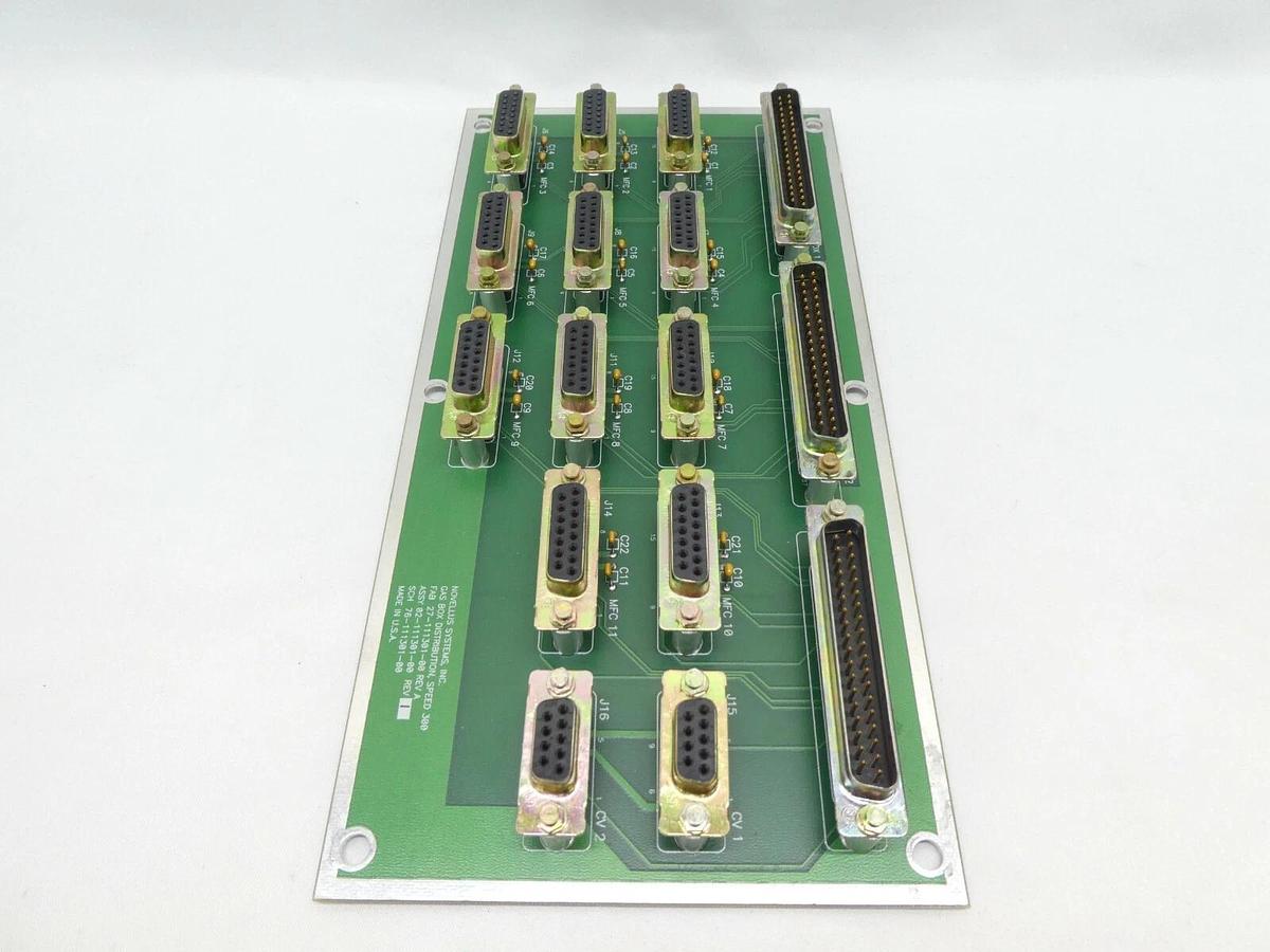 Used Novellus Systems 02-111301-00 Gas Box Distribution PCB Speed 300 Rev. 1 Working