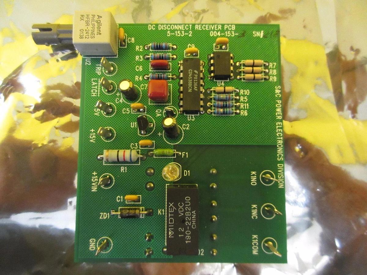Used S&C Electric 5-153-2 DS Disconnect Receiver Board PCB 004-153-3 Used Working