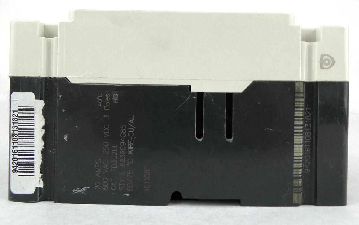Used Eaton 6639C94G85 Industrial Circuit Breaker FD3020L Working Surplus