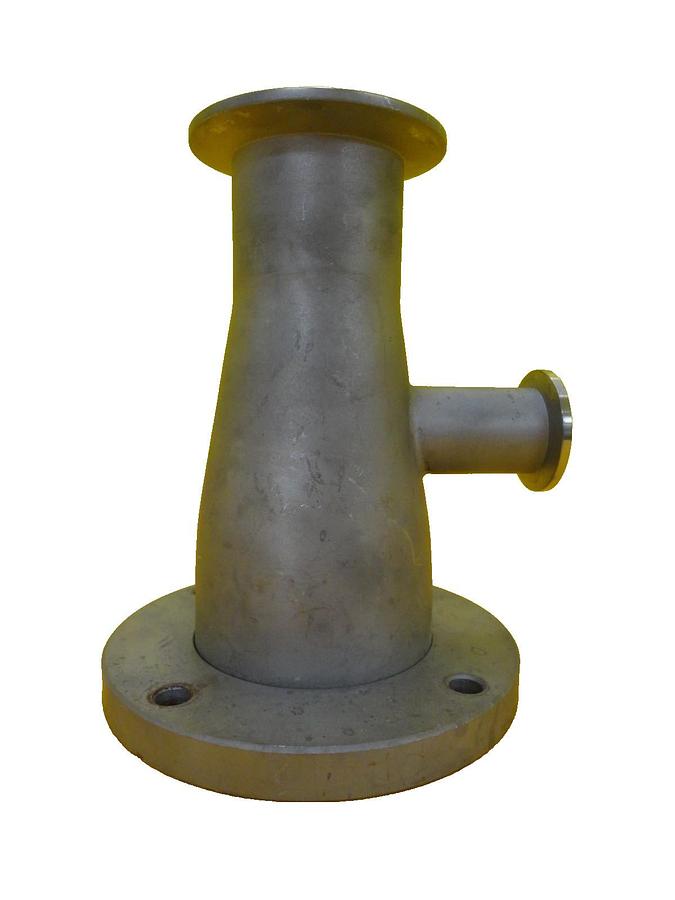 Used Edwards High Vacuum Conical Reducer Tee ISO63 ISO-F to NW50 NW25 Working
