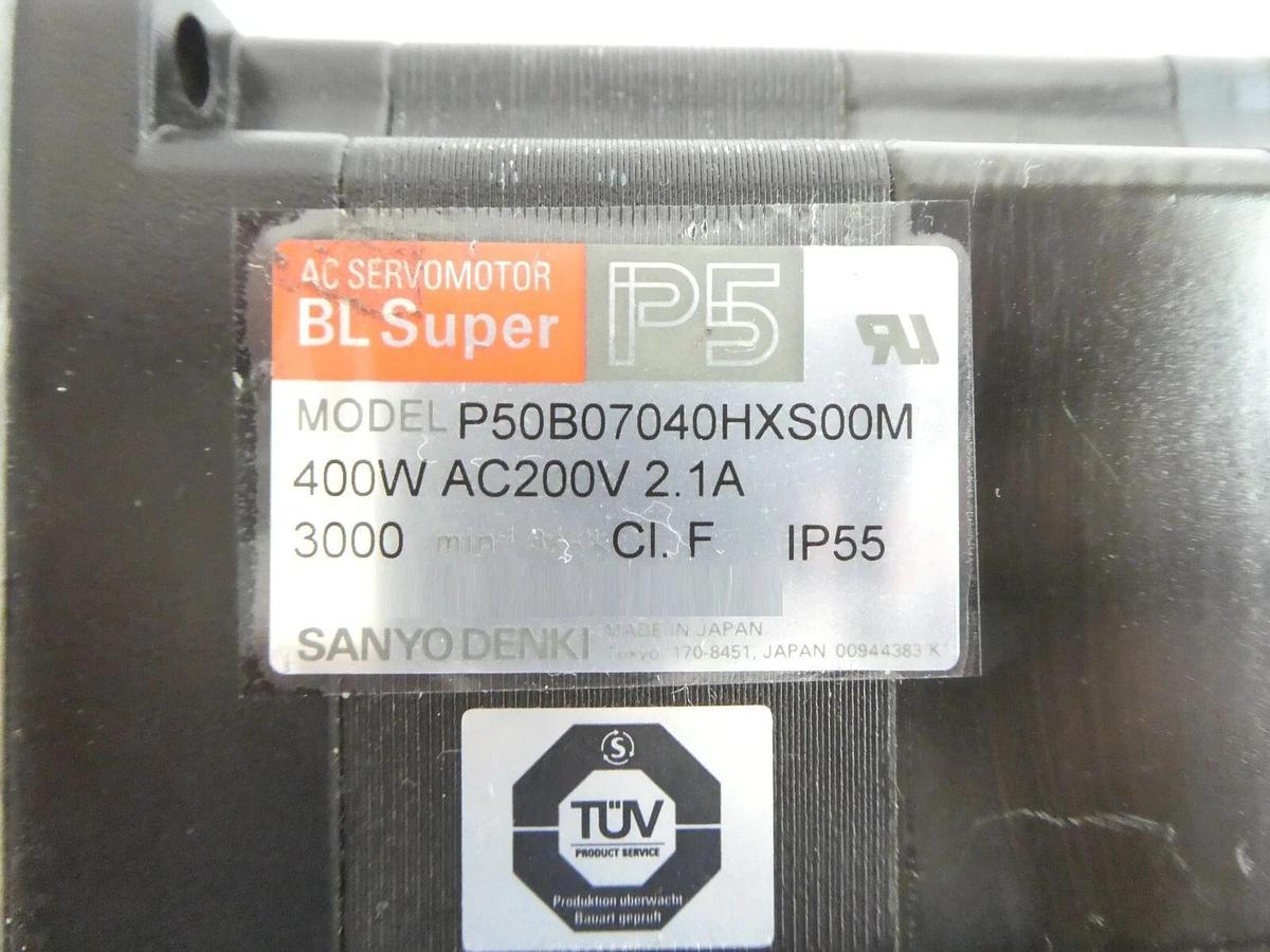 Used Sanyo Denki P50B07040HXS00M AC Servo Motor BL Super P5 AMAT 0010-58481 Working