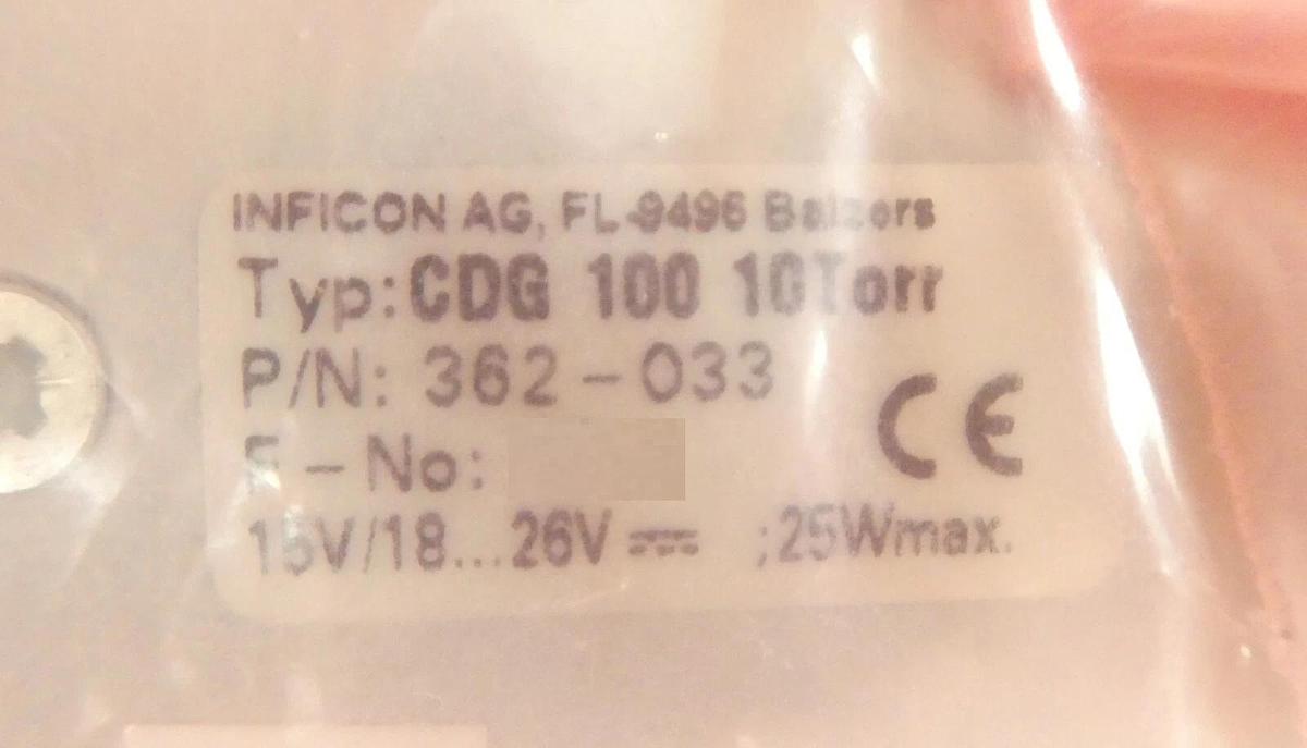 Refurbished Inficon FL-9496 Baratron Pressure Transducer CDG100 AMAT Refurbished