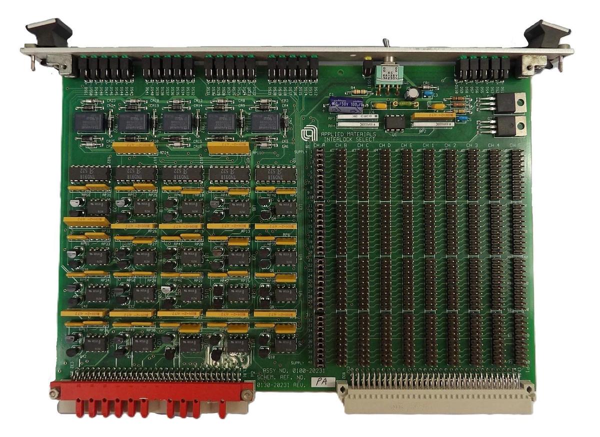 Used AMAT Applied Materials 0100-20231 Interlock Select VME PCB Card Working Surplus
