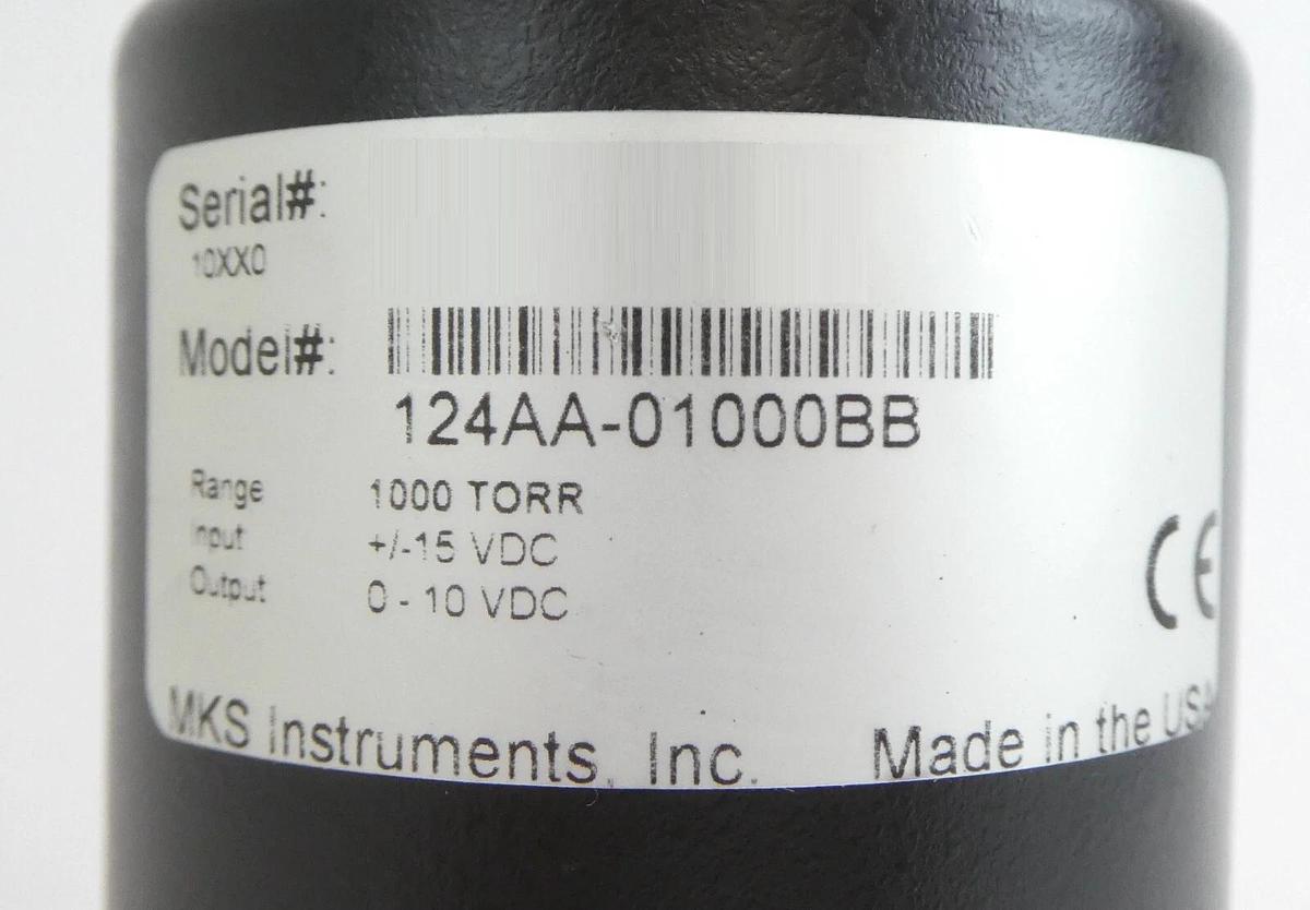 Used MKS Instruments 124AA-01000BB Baratron Pressure Transducer Type 124 Working