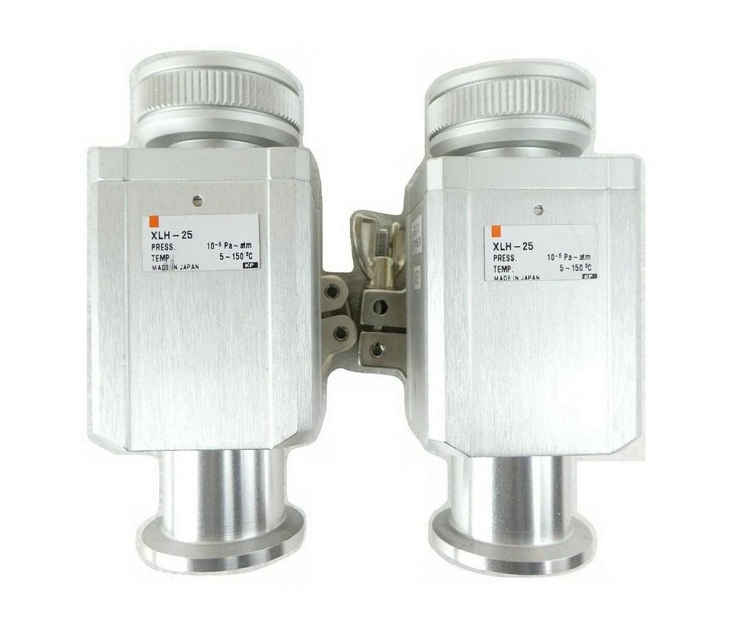 Used SMC XLH-25 High Vacuum Angle Valve Lot of 2 TEL Tokyo Electron Trias Working