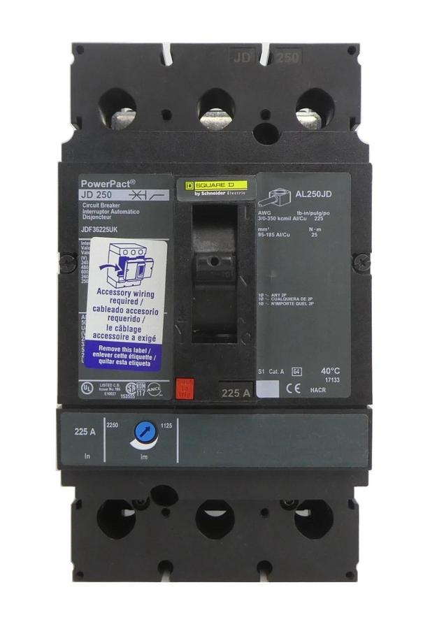 Square D JDF36225UK Circuit Breaker PowerPact JD 250 Schneider New Surplus