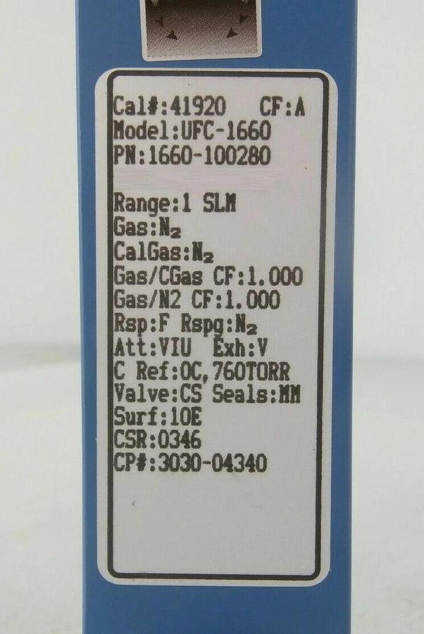 Refurbished UNIT Instruments 1660-100280 Mass Flow Controller AMAT 3030-04340 Refurbished