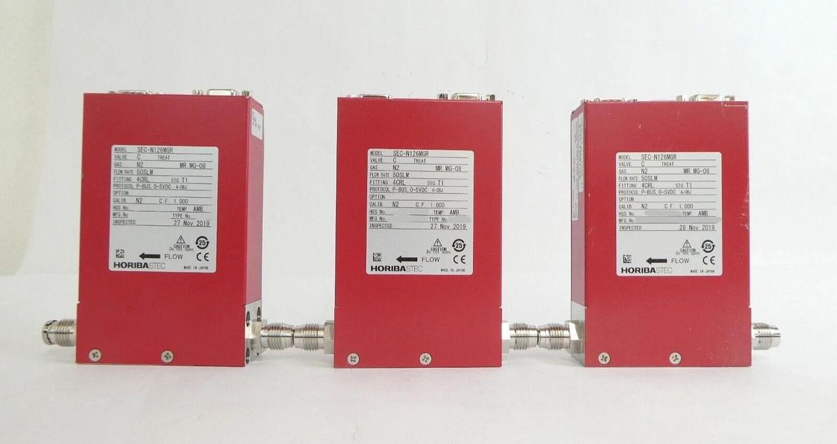 Used Horiba STEC N100 Mass Flow Controller MFC SEC-N126MGR Lot of 10 Working Surplus