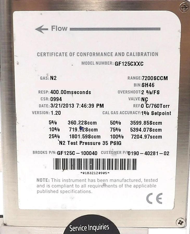 Used Brooks GF125C Mass Flow Controller MFC GF125C-105820 GF125C-101933 Lot of 9