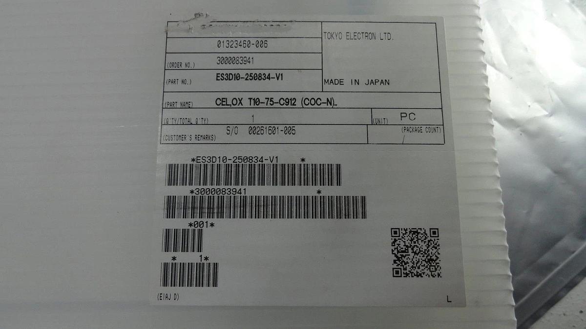 TEL Tokyo Electron 3D10-250834-V1 Shower Plate CEL OX T10-75-C912 New Surplus
