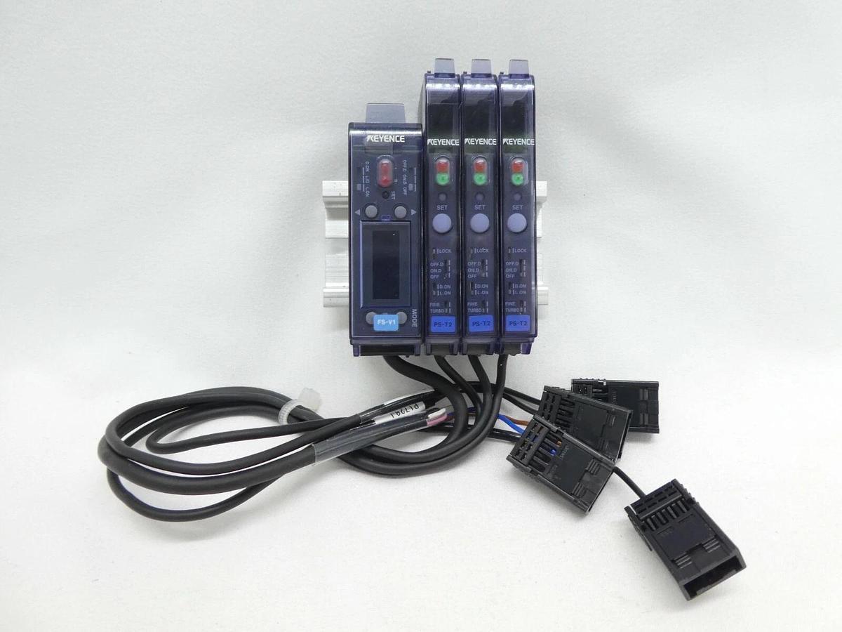 Used Nikon NSR Beam Sensor Kit Sunx SC-MIL SC-T8J Keyence FS-V1 NSR-S307E Working