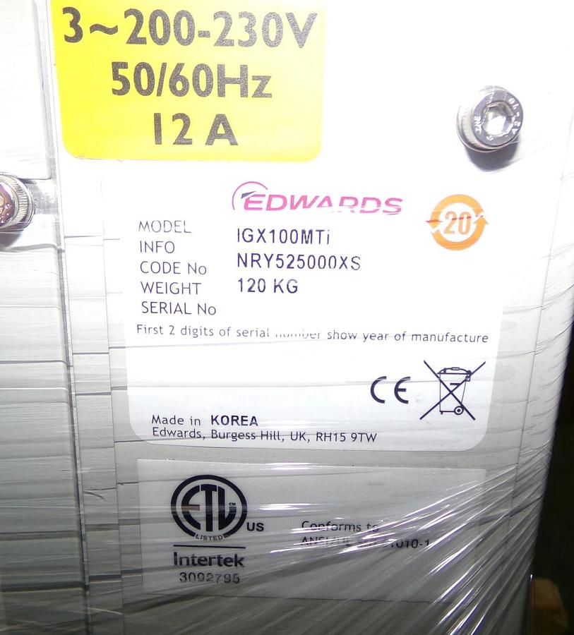 Refurbished IGX100MTi Edwards NRY525000XS Vacuum Dry Pump 500418810 Manufacturer Refurbished