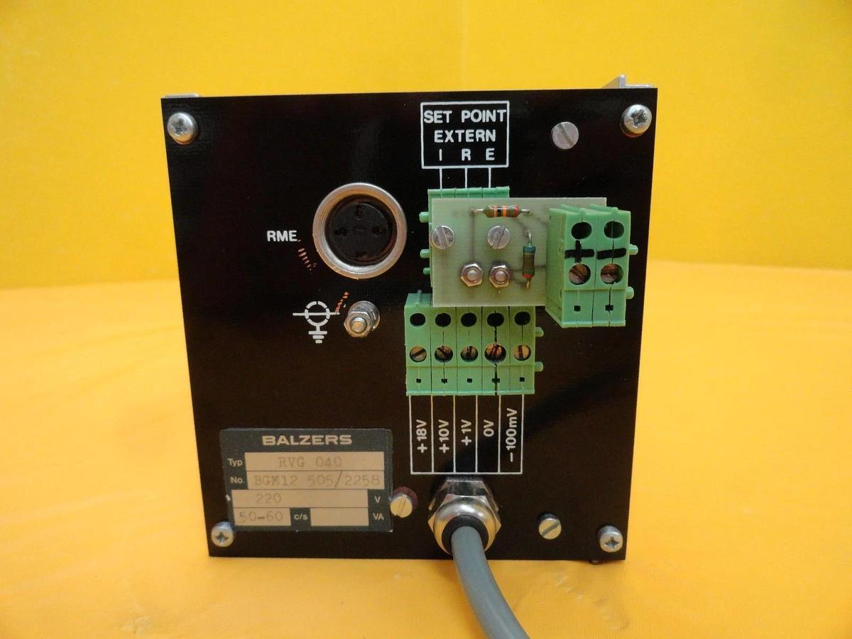 Used Balzers BG M12 505 Valve Control Unit RVG 040 Used Working