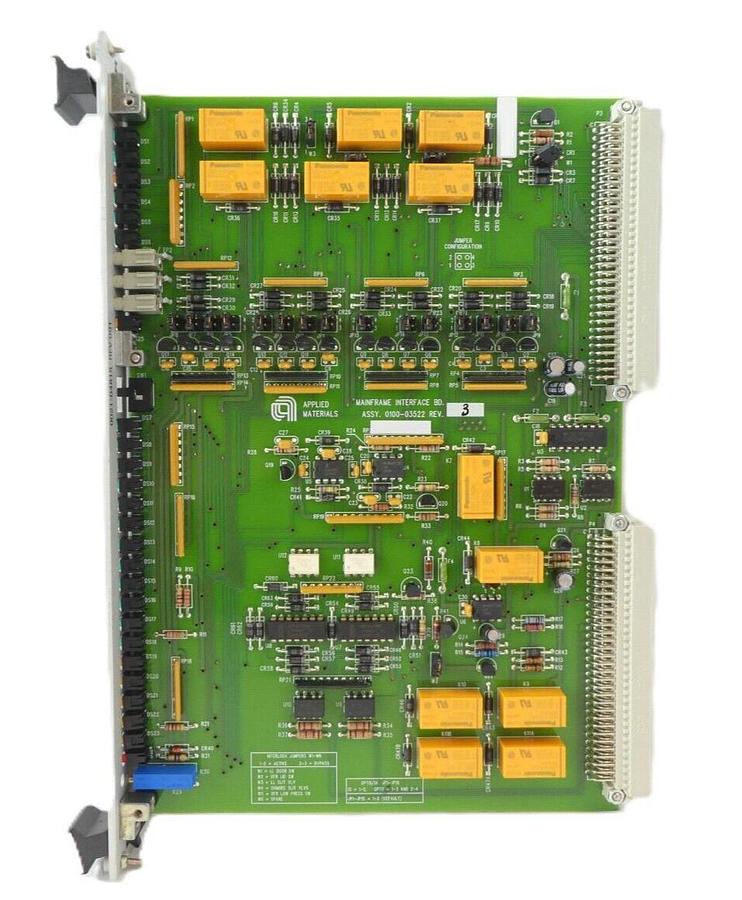 Used AMAT Applied Materials 0100-03522 Mainframe Interface PCB Card Working Surplus