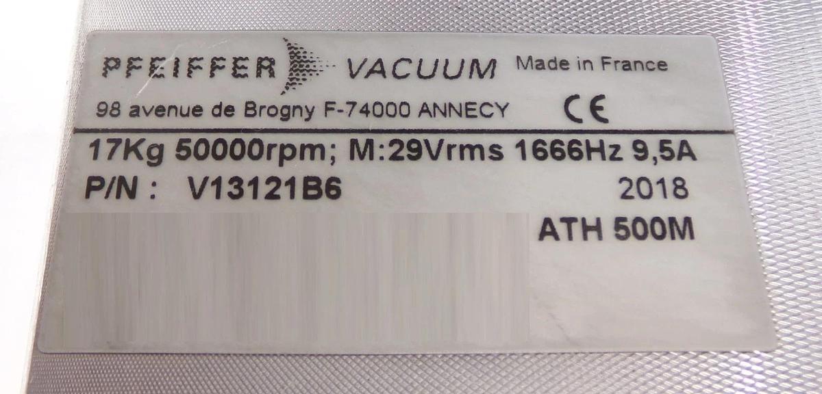 Used ATH 500M Pfeiffer Vacuum V13121B6 Turbomolecular Pump Turbo Working Surplus