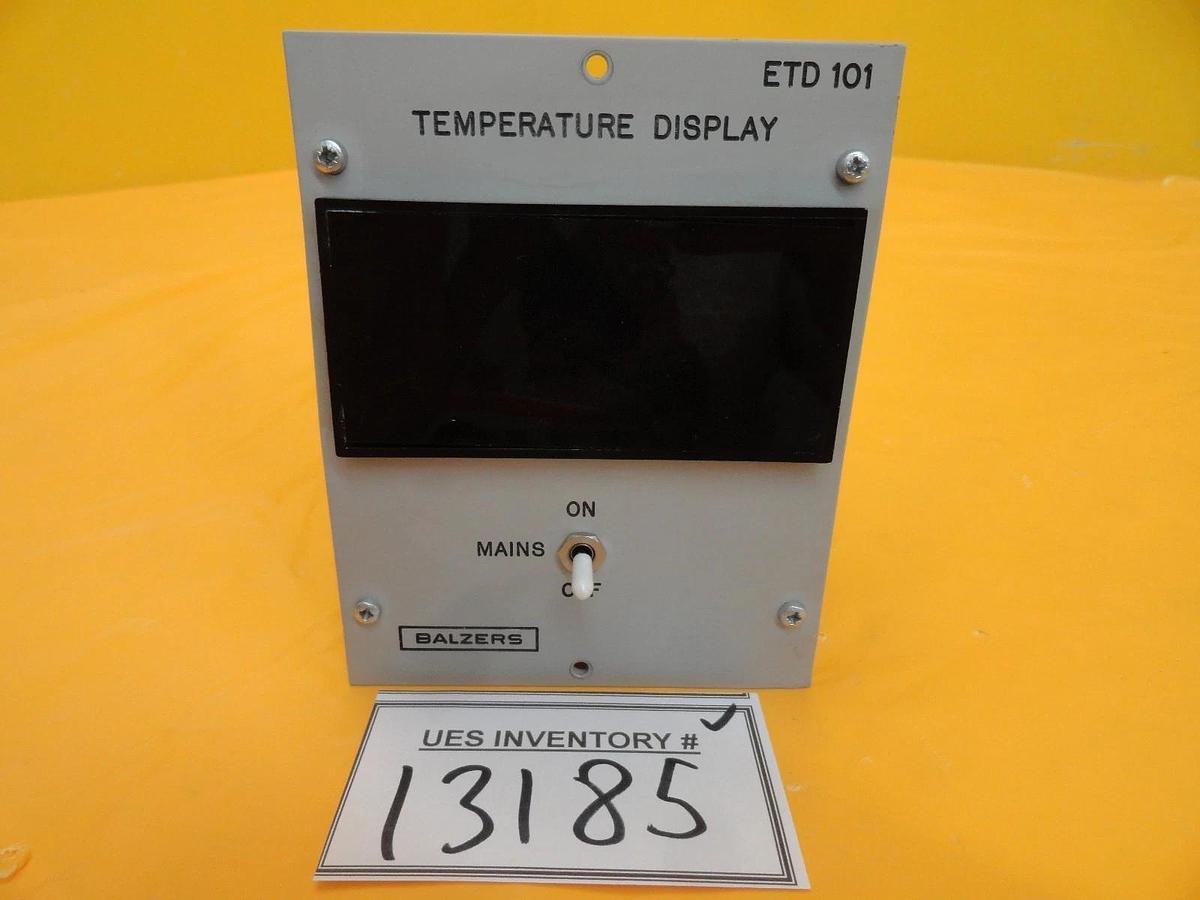 Used Balzers BG 019 001 Temperature Display Module ETD 101 ETD101 Used Working