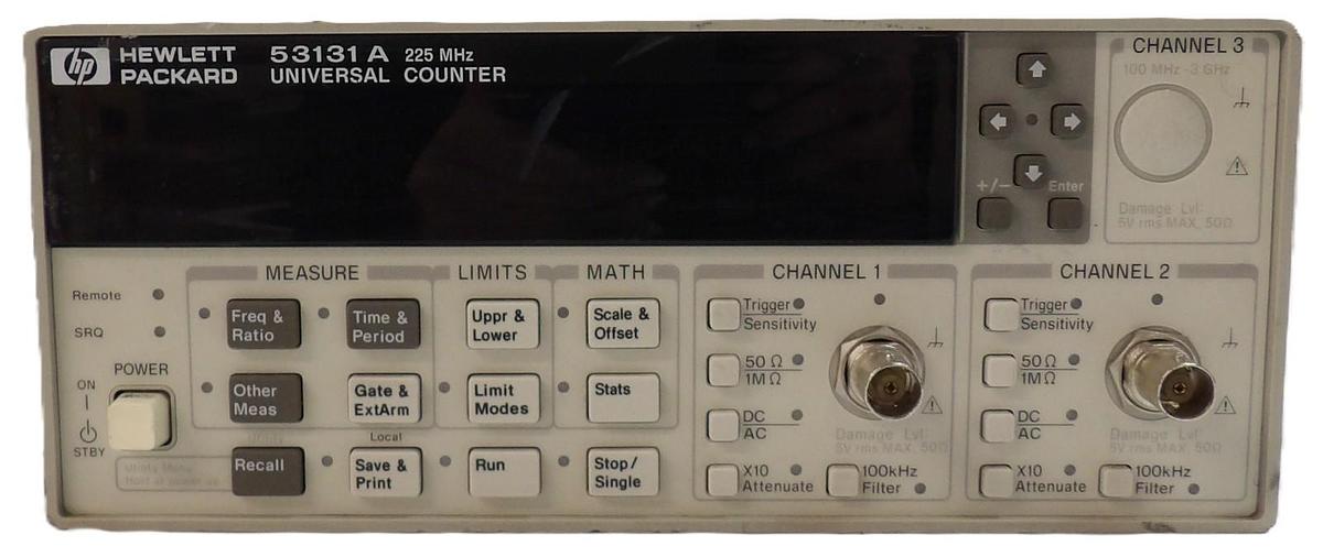 Used HP Hewlett-Packard 53131A 225 MHz Universal Frequency Counter Spare Surplus