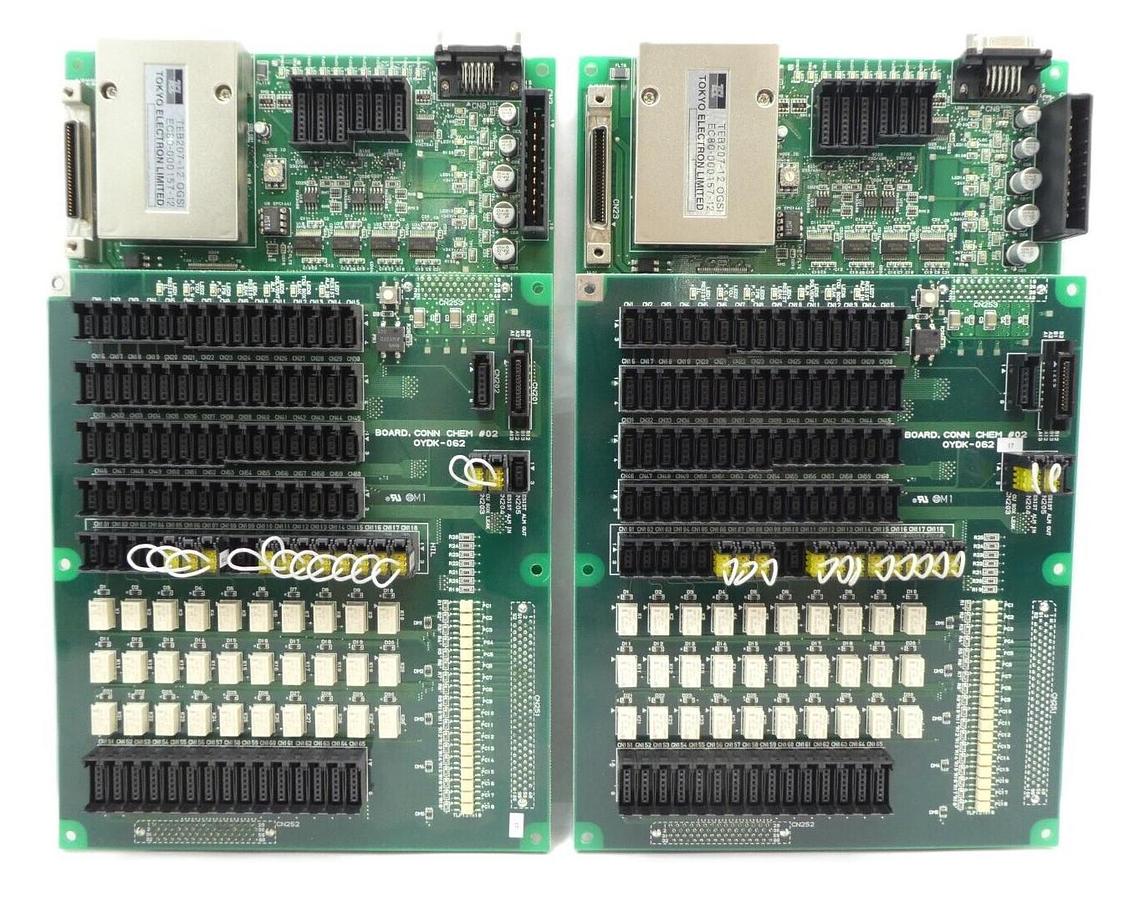 Used TEL Tokyo Electron OYDK-059 IO Chem #02 PCB OYDK-062 Reseller Lot of 2 Working