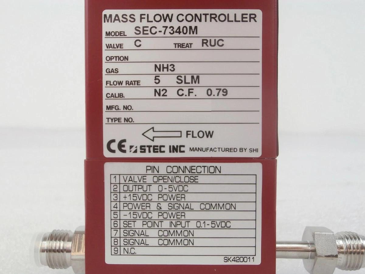 Refurbished STEC SEC-7340M Mass Flow Controller MFC 5 SLM NH3 Manufacturer Refurbished